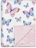 SANDJEST Kid Blankets for Girls 30 x 40 - Kids Throw Minky Blankets with Layer Dotted Backing - Gifts for Birthday Nursery Room Decor