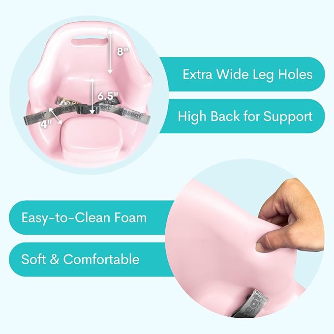 Upseat – The Original Ergonomic Baby Floor & Booster Seat with Tray, Developed with Physical Therapists for Upright Posture & Healthy Hip Development, 4–24 Months, Dishwasher-Safe Extra-Large Tray