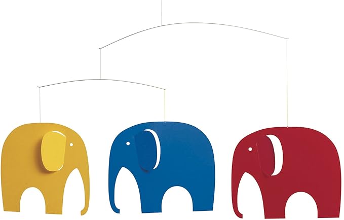 Flensted Mobiles Flensted Mobiles Elephant Party Hanging Nursery Mobile - 25 Inches - High Quality Plastic