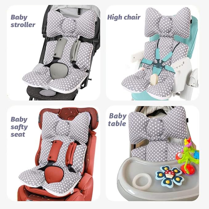 Baby Seat Pad Liner for Stroller–Soft and Breathable，3D Air Mesh Cotton Universal Baby Stroller Cushion (Grey Point)