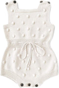 Simplee kids Baby Girl Knit Romper Fall Sleeveless Pompoms Rompers Newborn Little Girl Overall Jumpsuit Outfits