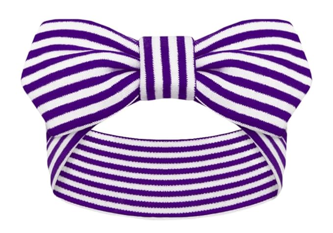 Creative Knitwear Kansas State Wildcats Infant Girls Purple/White Striped Hair Knot Headband Embroidered Logo - Size Newborn - 4T