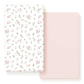 GRSSDER Stretch Ultra Soft Jersey Knit Fitted Crib Sheets Set 2 Pack, Universal Fitted Most Crib Mattress Pads Safe and Snug, Breathable Crib Fitted Sheet for Baby, Pink Rose Print