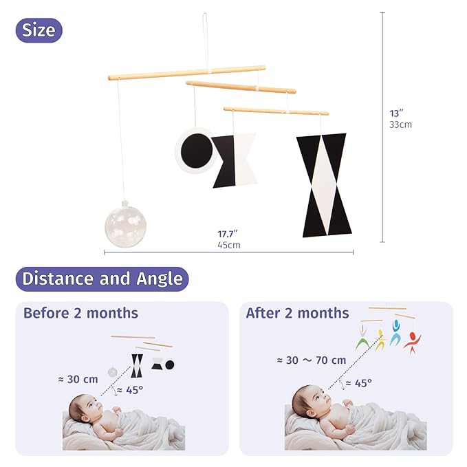 Munari Hanging Mobile,Montessori Mobile, Infant Toy, Baby Mobile, Visual Tracking, Newborn Toy
