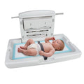Durable Wall-Mounted Baby Changing Station, Heavy-Duty Design with Safety Straps, Fold-Up Space Saver, in Elegant Grayish White