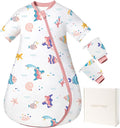 Baby Sleep Sack with Removable Sleeves, Breathable Wearable Blanket for Newborn & Toddler 6-36 Months, Cute Print