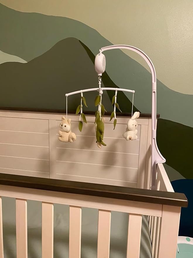 Crib Mobile 35 Lullaby Muisc,Cotton Baby Mobiles for Cribs & Pack N Play, Easy to Install, Stuffed Animals Hanging Toys Newborn Boys & Girls, Safari Nursery Decor