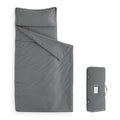Wake In Cloud - Toddler Nap Mat with Pillow and Blanket, for Kids Boys Girls in Kindergarten Daycare Preschool Pre K, Roll Up Sleeping Bag, Solid Color, Grey, Standard