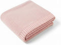 Baby Knit Blanket Soft Cotton Lightweight Newborn Blanket for Crib Stroller Toddler Nursery Shower Gift Cozy Breathable Travel Swaddle Wrap Pink 30 x 30 Inches