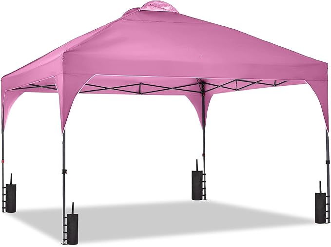 GDY 12X12 Pop Up Canopy Tent, Outdoor Canopy Tent, Commercial Instant Gazebos, Portable Shelter Canopies, for Patio/Outdoor/Wedding Parties and Events, Pink.