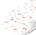 Bassinet Fitted Sheets Compatible with 4moms Breeze Plus Bassinet Model 1045 – Snuggly Soft 100% Jersey Cotton – Farm Animals – 2 Pack – Not for Old Models