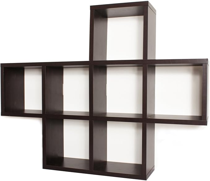 Danya B. Cubby Shelving Unit in Walnut Finish