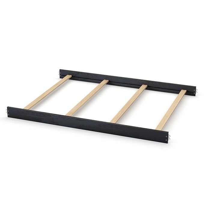 Full-Size Conversion Kit Bed Rails for Evolur Cribs - Solid Wood Crib Convertible Kit to Kids Bed - Transitional Style Rails & Easy-to-Install Child Essentials for Safety (Onyx Black)