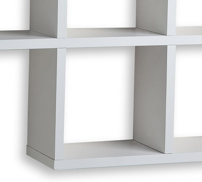 Danya B. Decorative Shelf - Wall Mount or Free-Standing - Square Cubbies Shelving Unit (White)