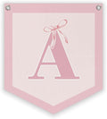 Lacama Initial Personalized Preppy Banner, Baby Shower Decor Girl Nursery Decor, Coquette Pink Bow Teen Girl Gifts, Vintage Room Toddler Room Bedroom Playroom Front Door Birthday Gift(A)