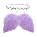 Qiansail Newborn Baby Fairy Angel Wings Princess Feather Wing Costume with White Headband Photography Props Shoot Outfits for Birthday (Light Purple)