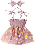 Meihuida Newborn Baby Girl Sleeveless Rompers Summer Clothes Cotton Bodysuit with Headband