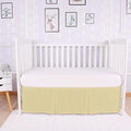 Box Pleated Crib Bed Skirt Premium 100% Cotton 800 Thread Count Nursery Crib Toddler Bedding Crib Bedskirt for Baby Boys or Baby Girls, (28" x 52") + 14" Drop Lenght - Ivory Solid
