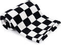 Plush Checkered Baby Blanket for Boys Girls Nursery, 30"*40" Warm Short Fleece Blanket Neutral for Infant Newborn, Small Fuzzy for Sleeping, Chenille Baby for Stroller (Black&White)