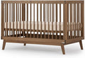 dadada Baby Soho 3 in 1 Convertible Wooden Crib to Toddler Bed - Made in Italy, GREENGUARD Gold Certified, Baby-Safe Finish, Sustainable Beech Wood, Modern Design, 3 Adjustable Heights (Walnut)