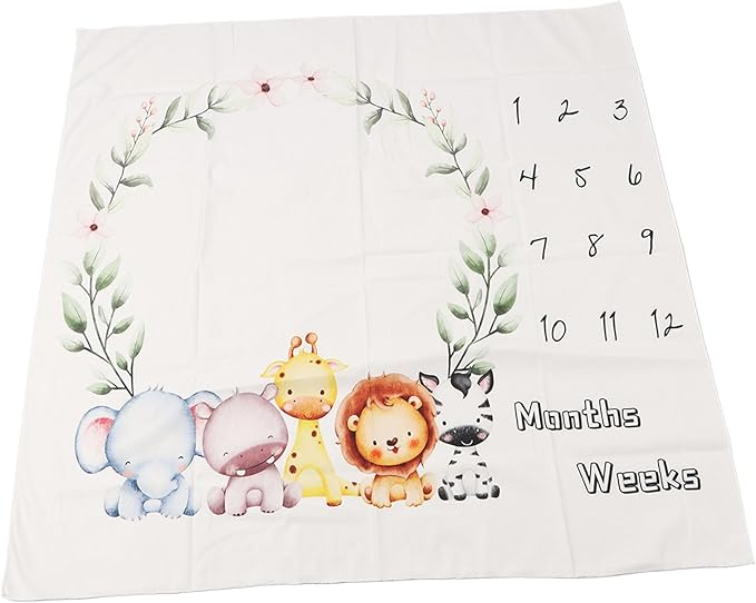 Acouto Monthly Blanket Garland Pattern Decorative Photo Background Cloth Photography Props, Month Blanket, Month - Swaddling