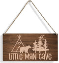 Little Man Cave Sign Woodland Nursery Wall Decor for Baby Boys Nursery Room Decor for Boys Bedroom Farmhouse Sign Rustic Bear Forest Animal Signs 12 × 6 Inch（Wood 4008）