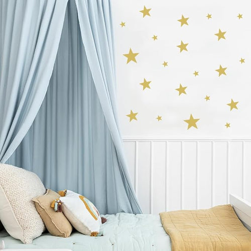155 Pcs Gold Star Wall Decals - Decorative Stickers for Nursery, Kids Room, Bedroom (1-4 Inch, Mix Sizes)