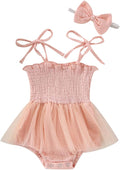 Meihuida Newborn Baby Girl Sleeveless Rompers Summer Clothes Cotton Bodysuit with Headband