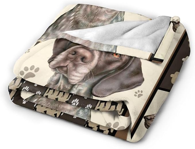 Tijuboni German Shorthaired Pointer Throw Blanket Dog Gifts for Girls Boys Women Men Kids Adults Soft Flannel Fleece Blanket for Couch Sofa Bed Home Decor 60"x80"