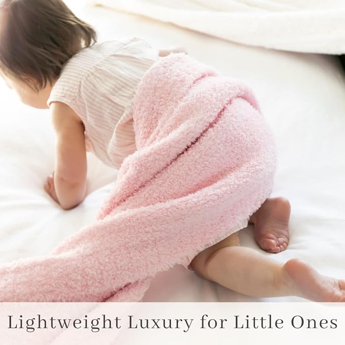 SARANONI Bamboni Baby Blanket | Luxury Plush Super Soft Blanket | Breathable Comfort Infant Baby Blankets for Boys & Girls | Light Pink, Mini - 15” x 20”
