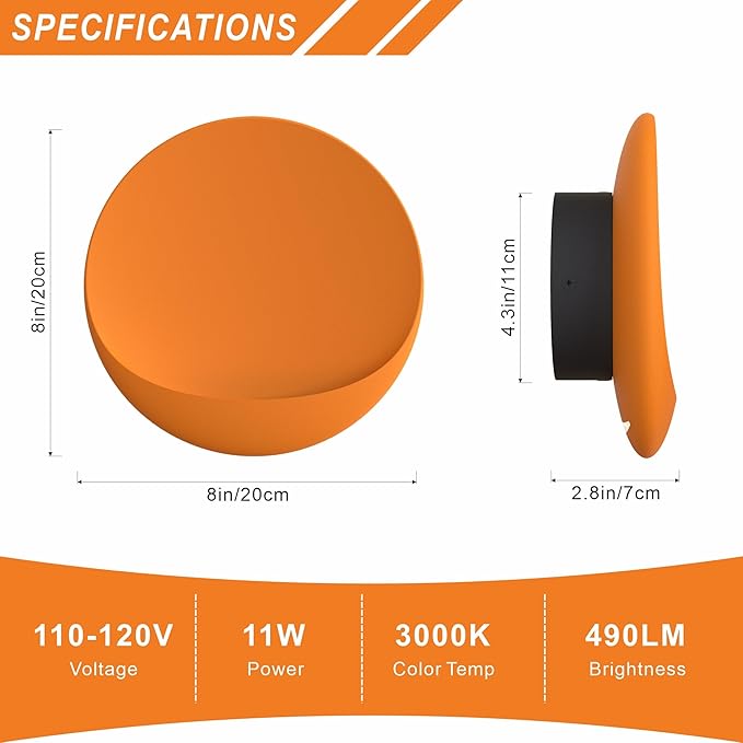 Hyunbae 8'' LED Outdoor Wall Light, 3000K Modern Wall Sconce LED Dimmable Wall Lamp Hardwired Up and Down Wall Mount Light for House Front Door Porch Garage Patio Bedroom Hallway Light Fixture