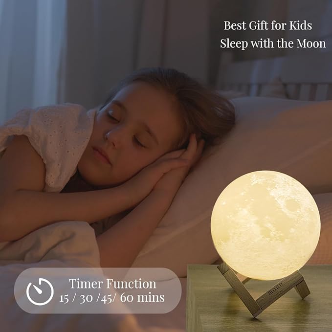 Moon Lamp, Moon Light, Moon Decorations, Cool Lamp, Moon Lamps for Adults, Decor for Boys, Thanksgiving, Christmas, 7.1 Inch, 16 Color Led