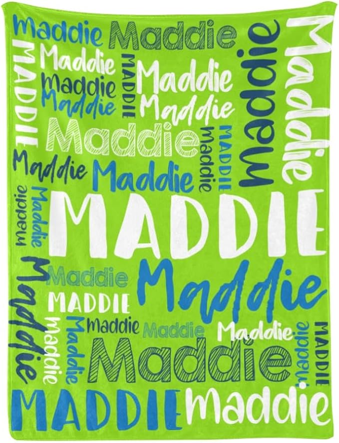 Dr.TOUGH Personalized Blankets with Name Customized Baby Blankets for Girls Boys Adults Monogrammed Blankets and Throws Christmas Birthday Mothers Fathers Valentines Day Gift (Light Green, 40''×50'')