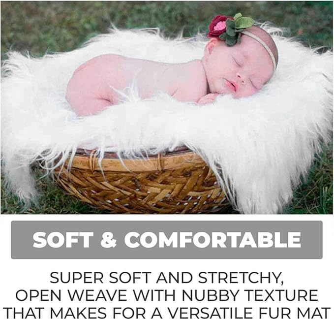 Baby Photography Photo Props Blanket, Newborn Faux Photography Blanket Mat Rug, DIY Basket Stuffer Rug Wrap Shaggy Background Backdrop