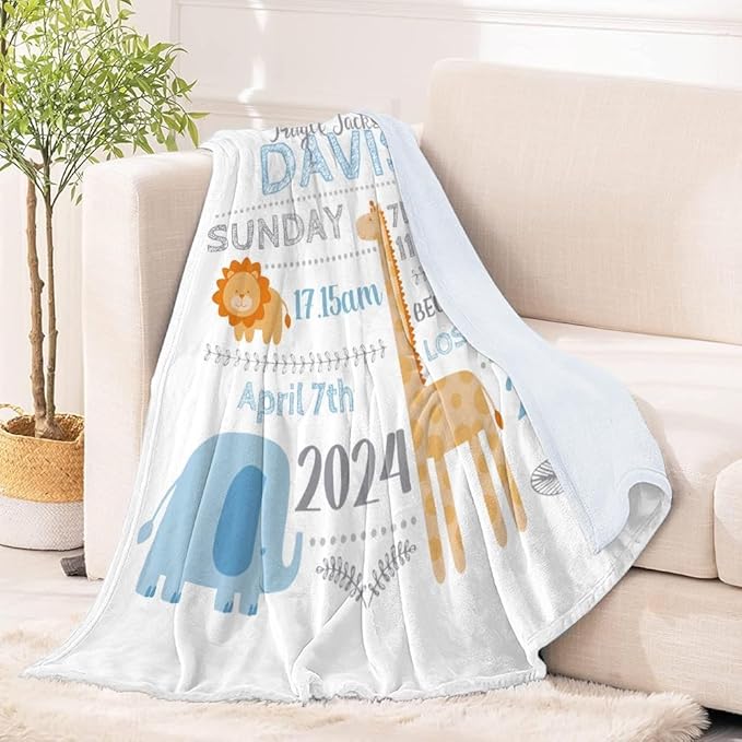 OLIVE OLIVIA Personalized Gifts for Baby with Customized Name, Baby Monthly Milestone Blanket for Baby Girl Boy, Baby Blanket, Perfect Custom Baby Blanket Gifts,60"x80"