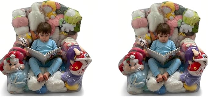 Clear Stuffed Animal Storage Bean Bag Chair Cover - Extra Large 150L, Waterproof & Easy-Clean Toy Organizer with Plastic Window,forNursery, Bedroom, Playroom (Cover Only, No Filler) (A2pcs)