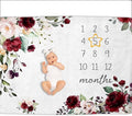 OLIVE OLIVIA Monthly Milestone Blanket, First 12 Months Baby Milestone for Baby Girls, Perfect Baby Blanket Gifts with Pentagram Frame, 50"x60"