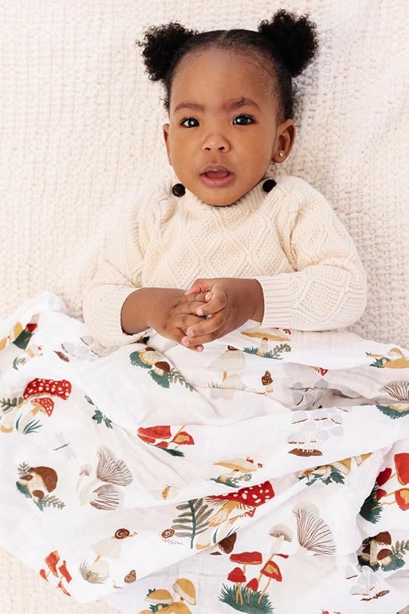 CLEMENTINE KIDS Muslin Infant Swaddles (Mushroom)