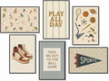 Sports Posters for Boys Bedroom, Boy Nursery Canvas Wall Art, Cute Animal Athletes & Sports Equipment Pictures, Charming Quotes Take Me Out To The Ball Game Play All Day Print 16x24in Wrapped Canvas
