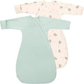 Baby Transitional Swaddle Sack Arms Up Length Sleeves Mitten Cuffs 2 Pack 3-6 Months, Soft Cotton Wearable Sleeping Bag Swaddling Blanket for Boys Girls Sleep Sacks Snug Fit Calms Startle Reflex