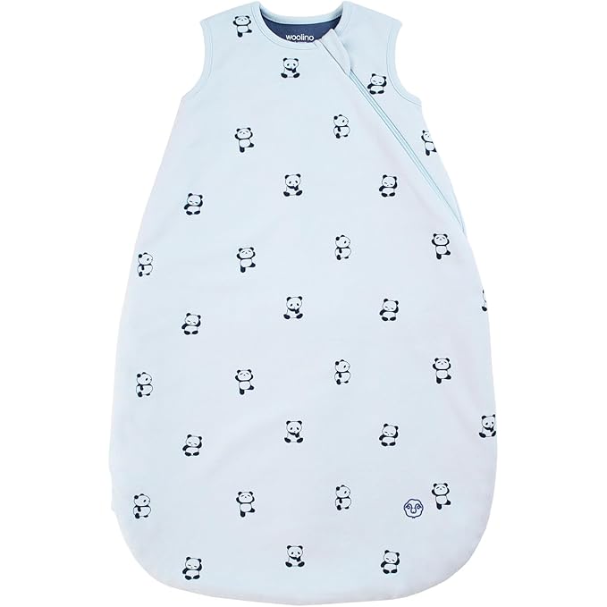 Woolino Merino Wool and Organic Cotton Baby Sleep Bag - 4 Season Classic Sleep Sack - Two-Way Zipper Sleeping Bag for Toddler - 18-36 Months - Panda