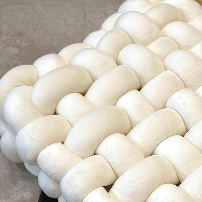 Velvet Chunky Bulky Giant Arm Knitting Yarn, Super Soft Jumbo Tube Weight, Fluffy DIY Crochet Hand Making Washable Yarn for Blanket, Pet Bed, Rugs, Pillow (1.1lb-Milk White)