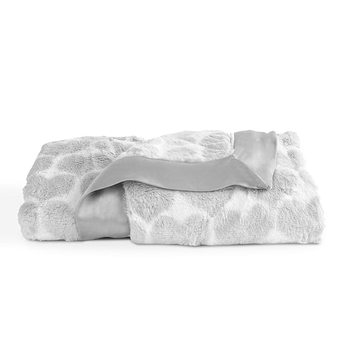 Little Giraffe Luxe Baby Blanket – 29x35” Satin Trim, Heart Army Silver | Ultra-Soft, Hypoallergenic Stroller & Nursery Blanket | Perfect for Newborns & Toddlers