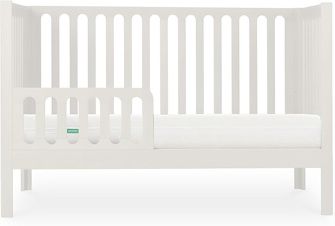 Newton Baby Galileo Standard Crib, Solid Beech Wood in Warm White Color, 3-in-1 Convertible Crib with Toddler Bed Conversion Kit, Ultra-Safe Non-Toxic Finish