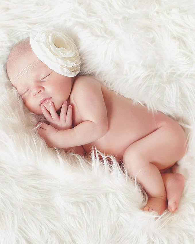 Studio Size Newborn Photography Bean Bag Poser 40” Cover Only | Unfilled Faux Leather Baby Poser | Baby Photo Prop & Pose Pillow Shapable - Newborn Photography Props (Bean Filling Not Included)