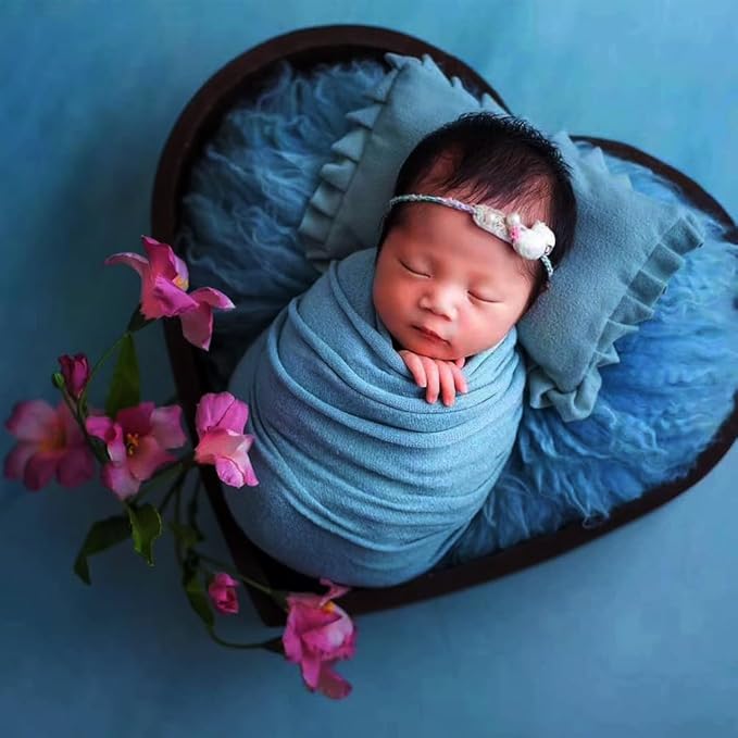 Newborn Photography Stretch Wrap Baby Photo Knitted Blanket Photo Shoot Props Swaddle for Boys Girls