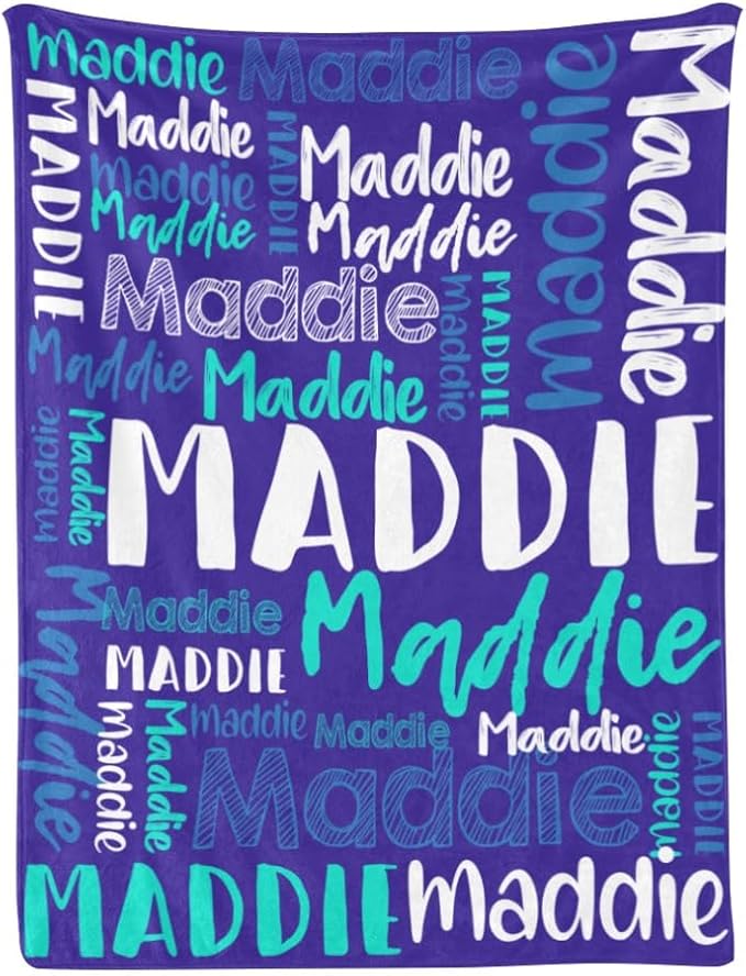 Dr.TOUGH Personalized Blankets with Name Customized Baby Blankets for Girls Boys Adults Monogrammed Blankets and Throws Christmas Birthday Mothers Fathers Valentines Day Gift (Pink-Blue,50''×60'')