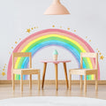 Large Watercolor Rainbow Wall Stickers, Star Colorful Peel and Stick Wall Decals, Baby Room Nursery Kids Bedroom Art Wall Decor
