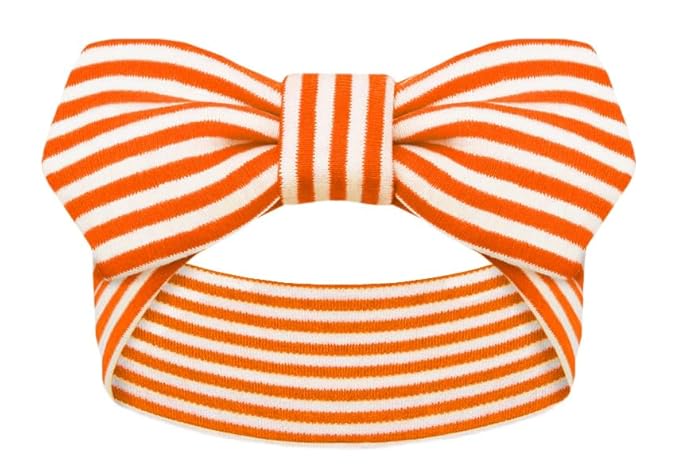 Creative Knitwear Rochester Institute of Technology Tigers Infant Girls Orange/White Striped Hair Knot Headband Embroidered Logo - Size Newborn - 4T