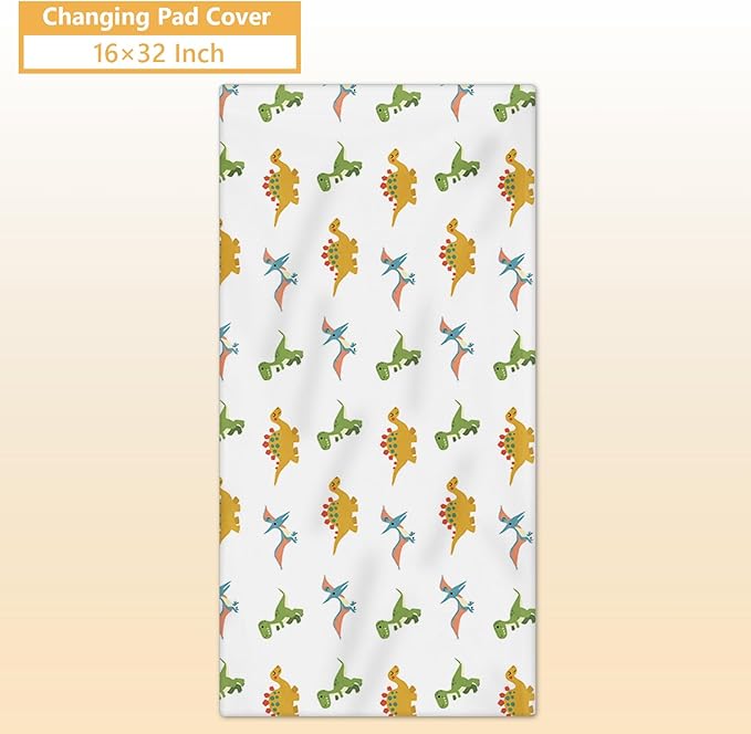Personalized Baby Bedding Set, 5 Pcs Custom Baby Crib Sets with Name, Dino Toddler Bedding Set for Baby Boys Girls, Double Layer Flannel Nursery Bedding Set, Customized Gifts for Kids Infants